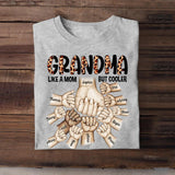 Personalized Grandma Mom Aunt Nana Like A Mom But Cooler Kid Name Hand Tshirt Printed 23MAR-DT16