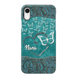 Personalized Butterflies Grandma Heart & Kid's Name Phonecase Printed QTDT1703