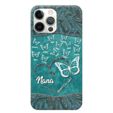 Personalized Butterflies Grandma Heart & Kid's Name Phonecase Printed QTDT1703