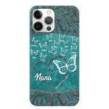 Personalized Butterflies Grandma Heart & Kid's Name Phonecase Printed QTDT1703