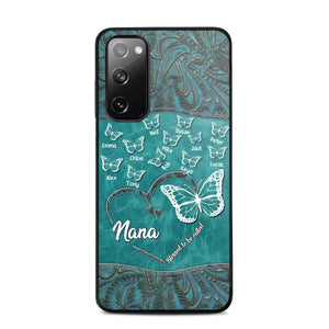 Personalized Butterflies Grandma Heart & Kid's Name Phonecase Printed QTDT1703