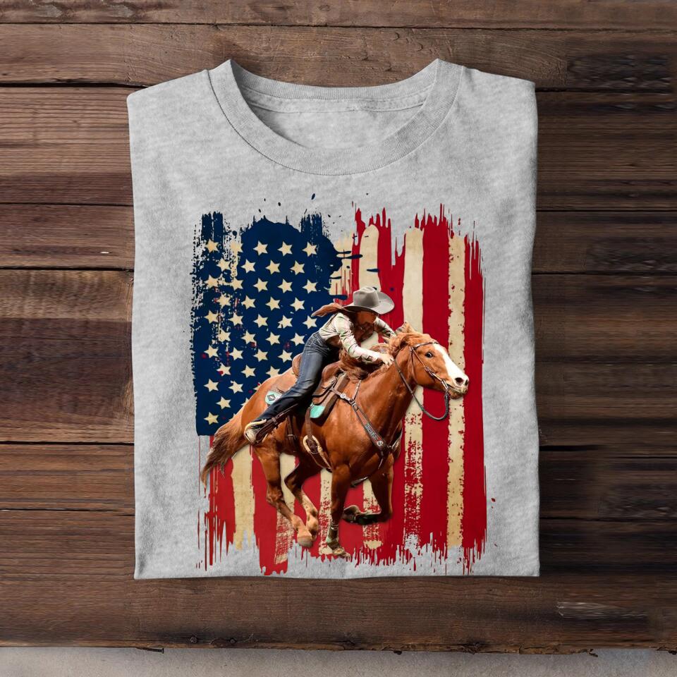 Personalized Upload Your Horse Photo Tshirt Printed 23MAR-DT18