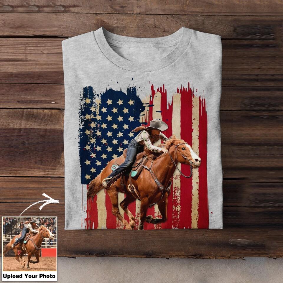 Personalized Upload Your Horse Photo Tshirt Printed 23MAR-DT18