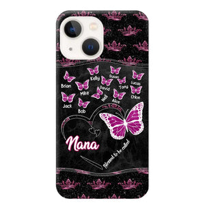 Personalized Butterflies Grandma Heart & Kid's Name Phonecase Printed QTDT1803