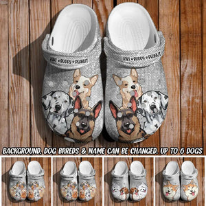 Personalized Dog Lovers Silver  Clog Slipper Shoes Printed 23MAR-DT20