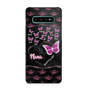 Personalized Butterflies Grandma Heart & Kid's Name Phonecase Printed QTDT1803