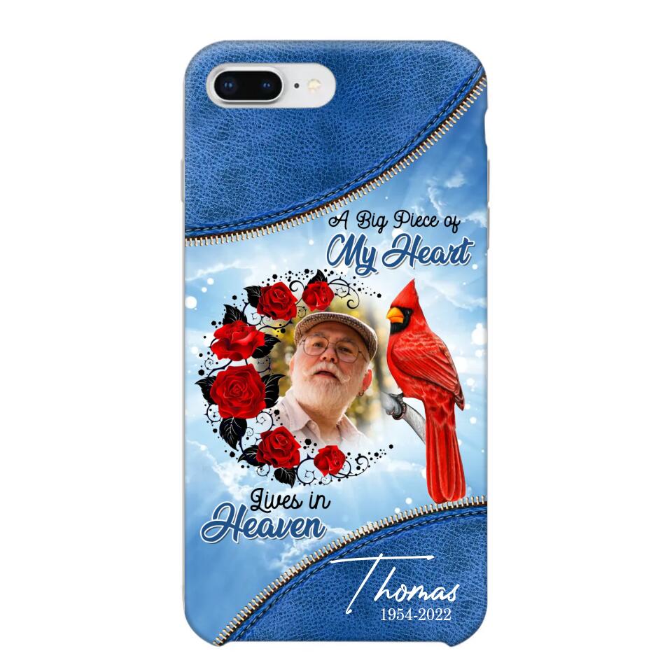 Personalized Upload Photo Memorial A Big Piece Of My Heart Lives in Heaven Phonecase Printed QTDT2103