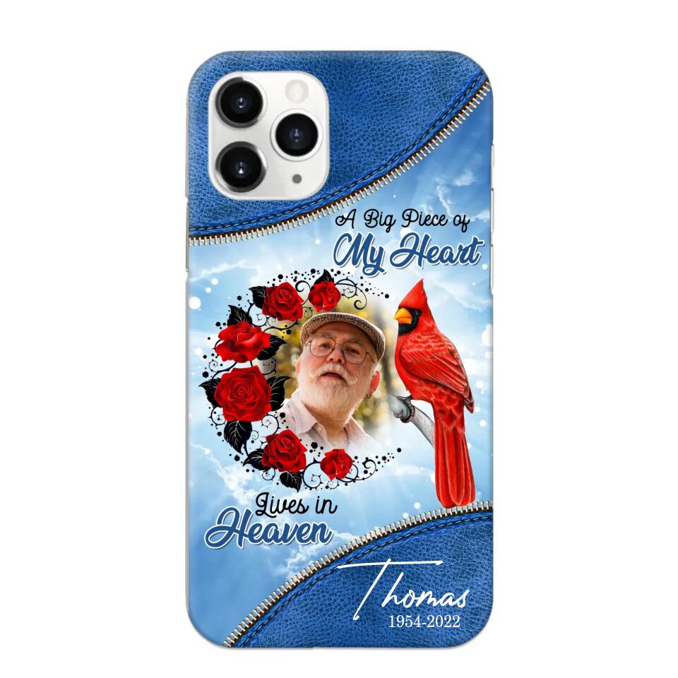 Personalized Upload Photo Memorial A Big Piece Of My Heart Lives in Heaven Phonecase Printed QTDT2103