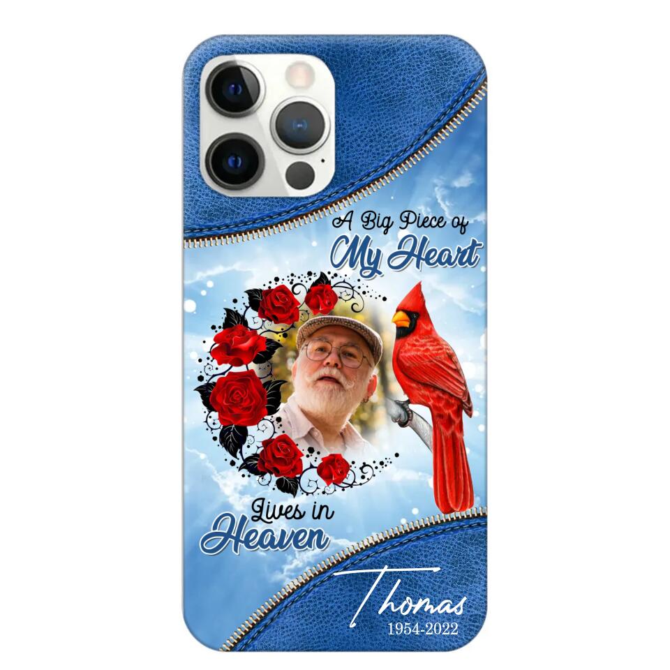 Personalized Upload Photo Memorial A Big Piece Of My Heart Lives in Heaven Phonecase Printed QTDT2103