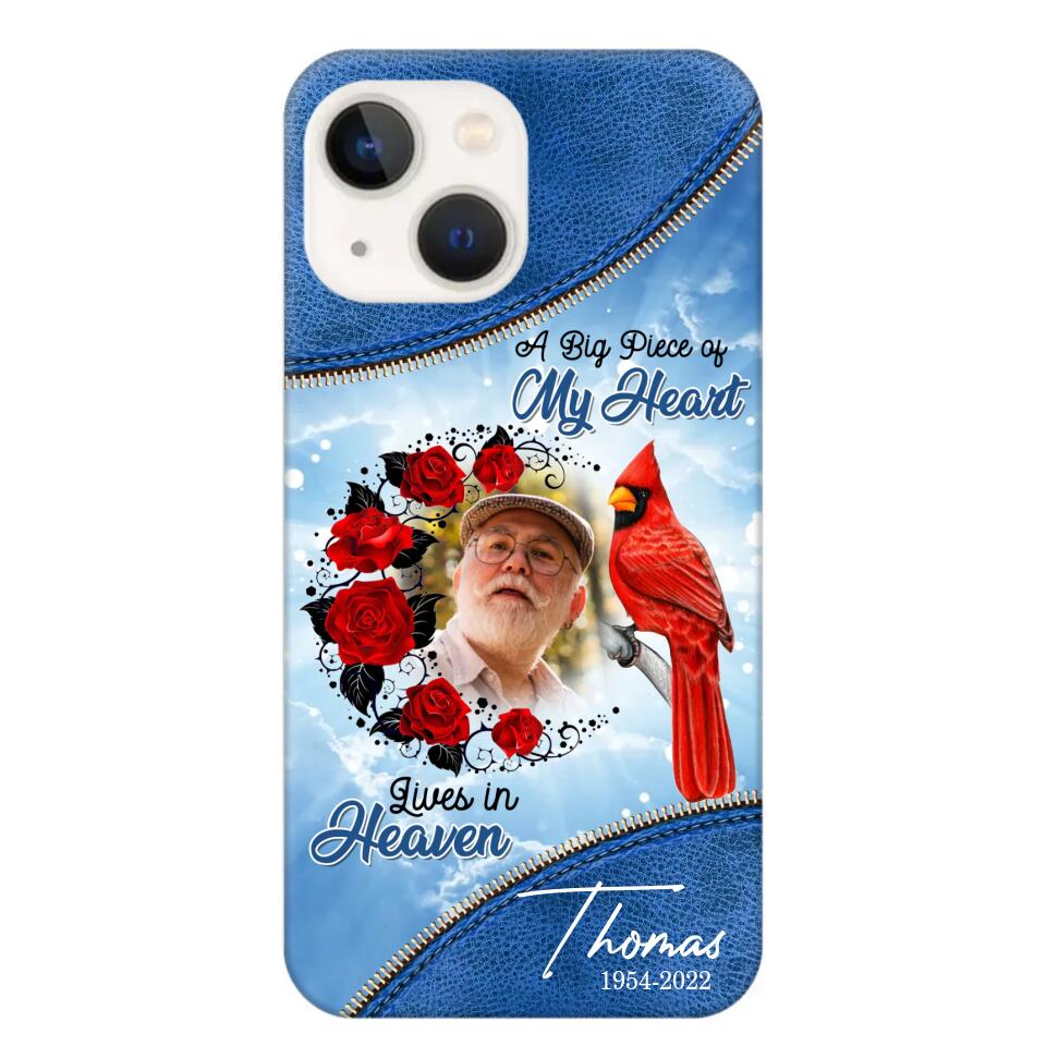 Personalized Upload Photo Memorial A Big Piece Of My Heart Lives in Heaven Phonecase Printed QTDT2103