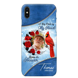 Personalized Upload Photo Memorial A Big Piece Of My Heart Lives in Heaven Phonecase Printed QTDT2103