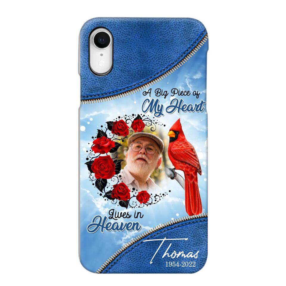 Personalized Upload Photo Memorial A Big Piece Of My Heart Lives in Heaven Phonecase Printed QTDT2103