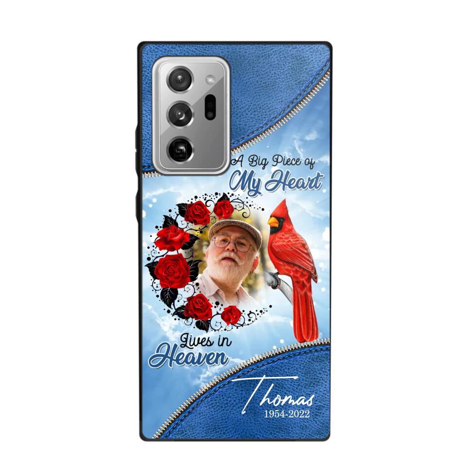 Personalized Upload Photo Memorial A Big Piece Of My Heart Lives in Heaven Phonecase Printed QTDT2103