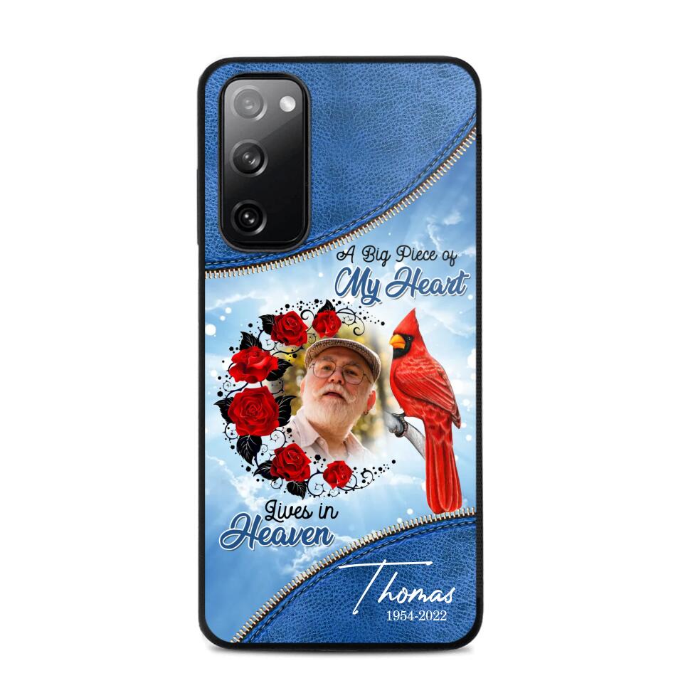 Personalized Upload Photo Memorial A Big Piece Of My Heart Lives in Heaven Phonecase Printed QTDT2103