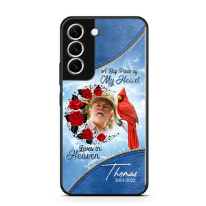 Personalized Upload Photo Memorial A Big Piece Of My Heart Lives in Heaven Phonecase Printed QTDT2103