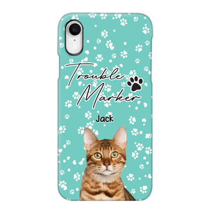 Personalized Upload Your Cat Photo Trouble Marker Cat Lovers Silicon Phonecase QTHQ2203