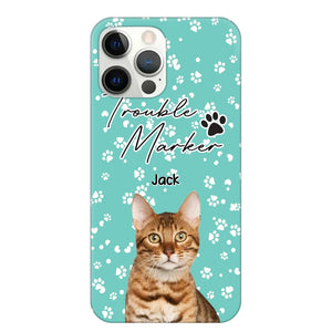 Personalized Upload Your Cat Photo Trouble Marker Cat Lovers Silicon Phonecase QTHQ2203