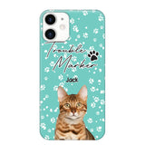 Personalized Upload Your Cat Photo Trouble Marker Cat Lovers Silicon Phonecase QTHQ2203