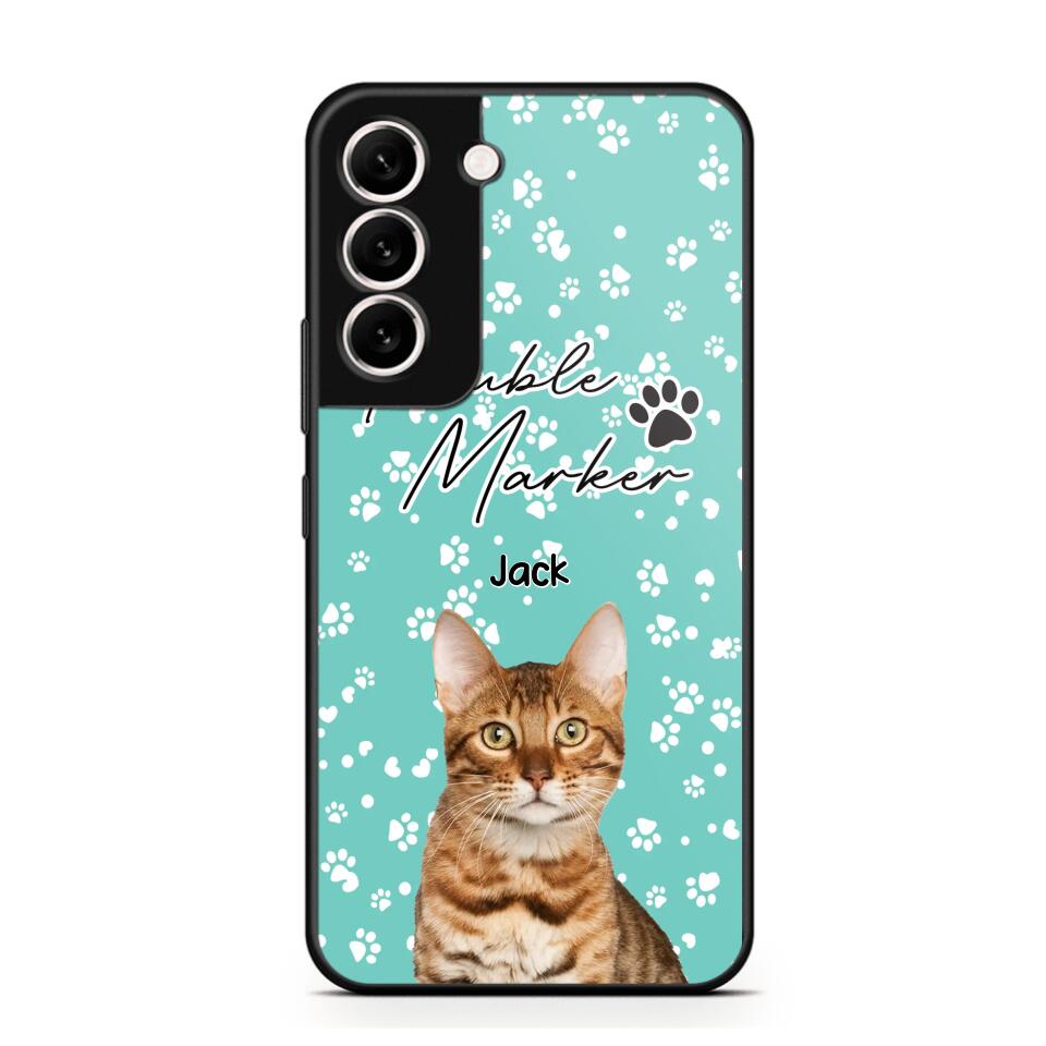 Personalized Upload Your Cat Photo Trouble Marker Cat Lovers Silicon Phonecase QTHQ2203