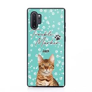 Personalized Upload Your Cat Photo Trouble Marker Cat Lovers Silicon Phonecase QTHQ2203