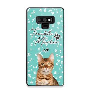 Personalized Upload Your Cat Photo Trouble Marker Cat Lovers Silicon Phonecase QTHQ2203