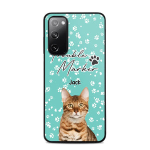 Personalized Upload Your Cat Photo Trouble Marker Cat Lovers Silicon Phonecase QTHQ2203