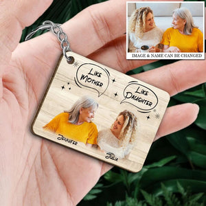 Personalized Upload Grandma & Daughter Photo Like Mother Like Daughter Keychain Printed PNDT2203