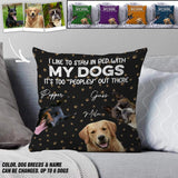 Personalized Upload Your Dog Photos I Like To Stay In Bed With My Dog Pillow Printed QTDT2303