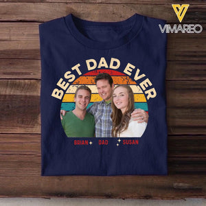 Personalized Upload Your Family Photo Best Dad Ever Tshirt Printed PNDT2903