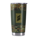 Personalized German Soldier/ Veteran Once A Soldier Always A Soldier Rank Camo Tumbler Printed 23MAR-BQT29