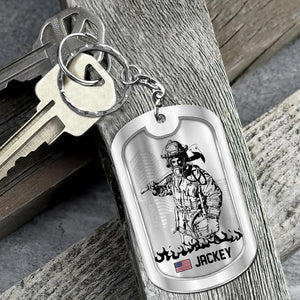 Personalized Once A Firefighter Always A Firefighter US Firefighter Keychain Printed 23MAR-HQ29