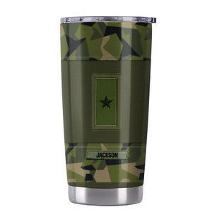 Personalized Sweden Soldier/ Veteran Once A Soldier Always A Soldier Rank Camo Tumbler Printed 23MAR-BQT29