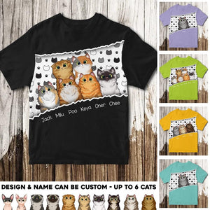 Personalized Cats & Name Cat Lovers Gift Tshirt 3D Printed PNHQ3103