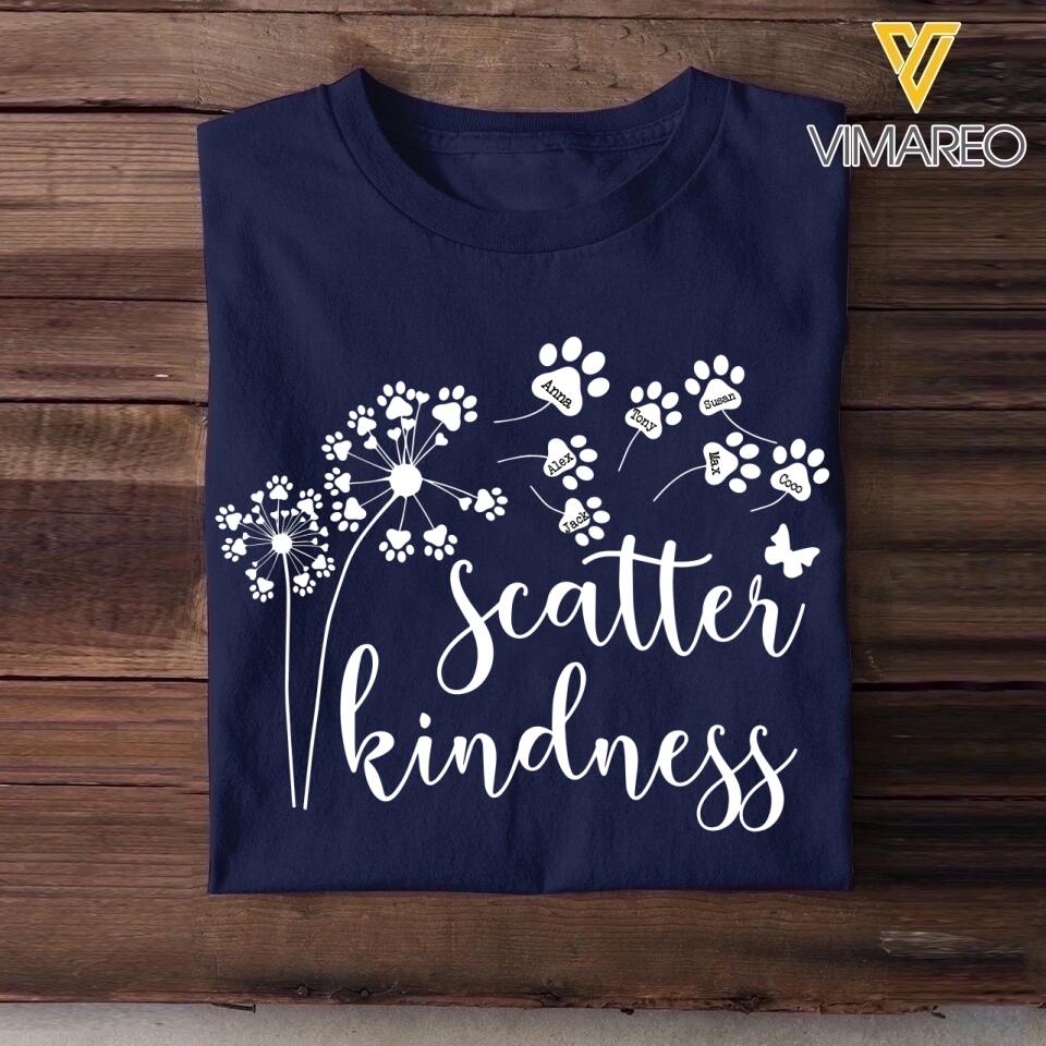 Personalized Scatter Kindness Pet Name Flowers Tshirt Printed QTBQT3103