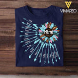 Personalized Grandma & Kid's Name Arrow Sunflower Colorful Tshirts Printed 23APR-HQ04