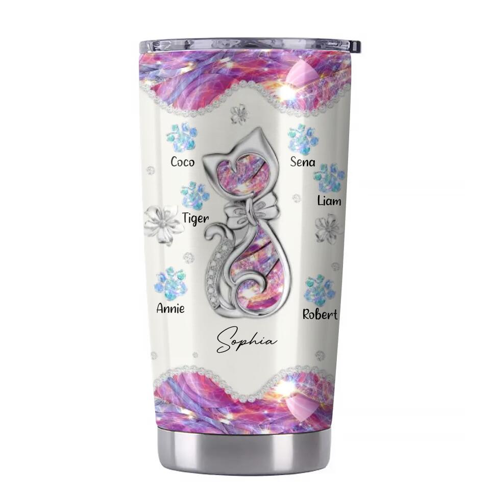 Personalized Cat Lovers Tumbler Printed 23APR-HQ05