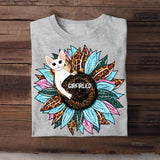 Personalized Cat Tie Dye Sunflower Tshirt Printed 23APR-DT05