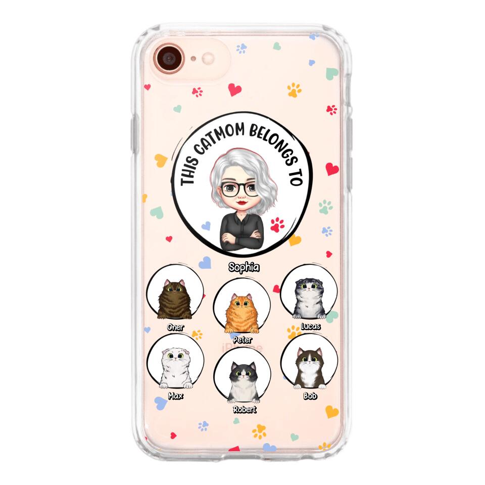 Personalized This Cat Mom Belongs To & Name Silicon Phonecase PNDT0604