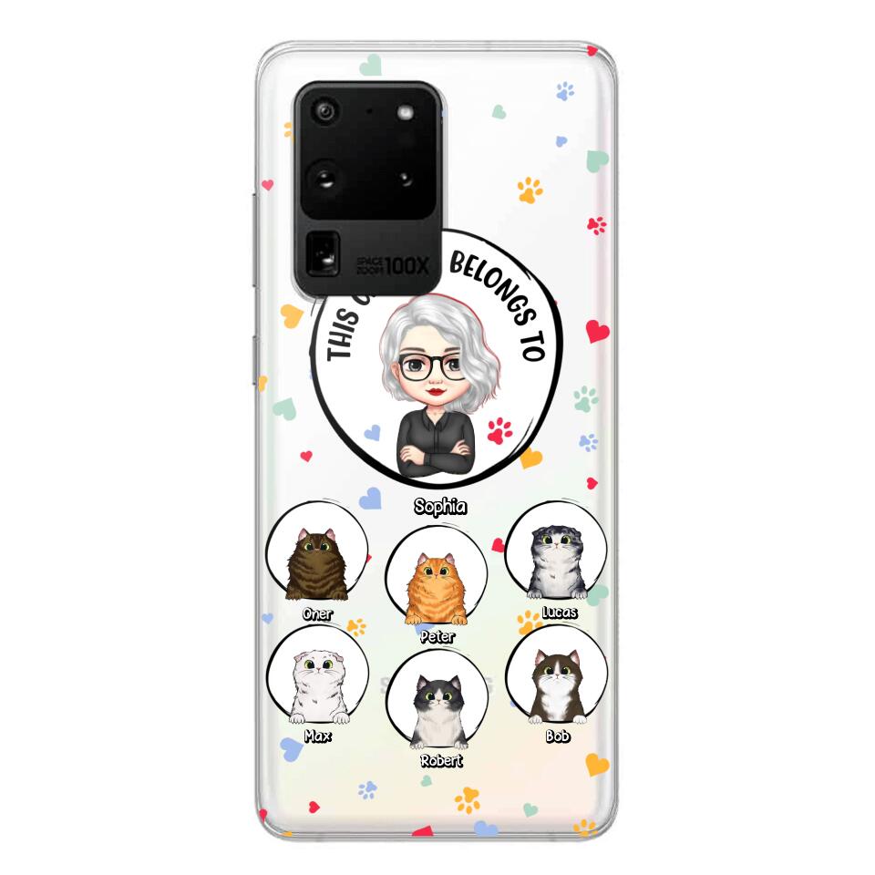 Personalized This Cat Mom Belongs To & Name Silicon Phonecase PNDT0604