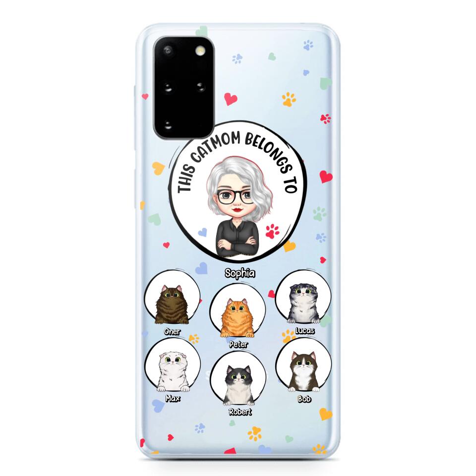 Personalized This Cat Mom Belongs To & Name Silicon Phonecase PNDT0604