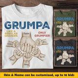 Personalized Grumpa Like A Regular Grandpa Only Grumpier Kid Name Hand Tshirts Printed 23APR-BQT06