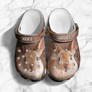 Personalized Rabbit & Name Bunny Lovers Gift Clog Slipper Shoes Printed 23APR-DT06