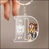 Personalized Best Dog Dad Ever Acrylic Keychain Dog Lovers Gift Printed PNHQ1004