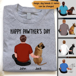 Personalized Happy Pawther's Day Dog Dad with Name Tshirt Printed 23APR-PTN10