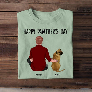 Personalized Happy Pawther's Day Dog Dad with Name Tshirt Printed 23APR-PTN10