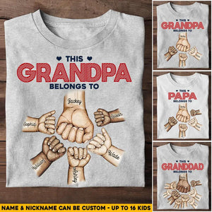 Personalized This Grandpa Dad Papa Kid Name Hand Tshirt Printed 23APR-HQ11