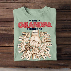 Personalized This Grandpa Dad Papa Kid Name Hand Tshirt Printed 23APR-HQ11