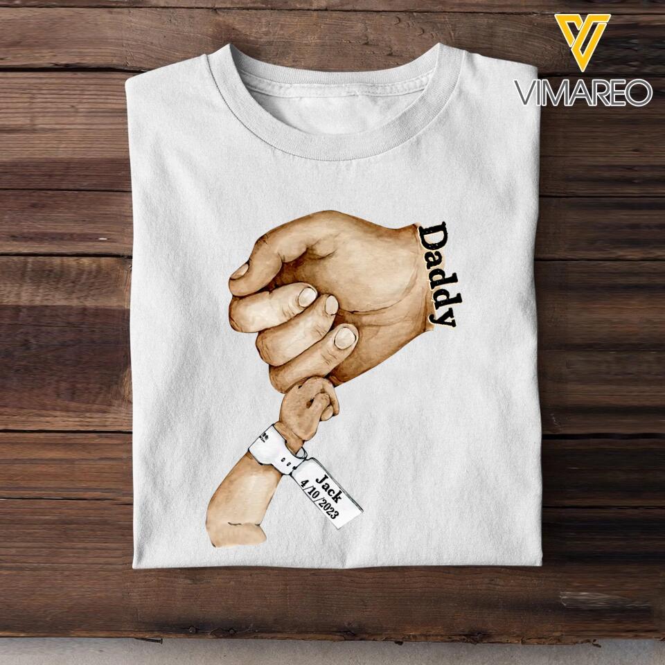 Personalized Best Gift For A New Dad or Grandpa Hand Tshirt Printed QTHQ1204