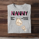 Personalized Grandma Hand Niece's Best Friend Nephew's Best Partner In Crime & Kid's Name Tshirt Printed 23APR-BQT12