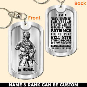 Personalized I Am An UK Veteran I Am Who I Am Keychain Printed 23APR-BQT14